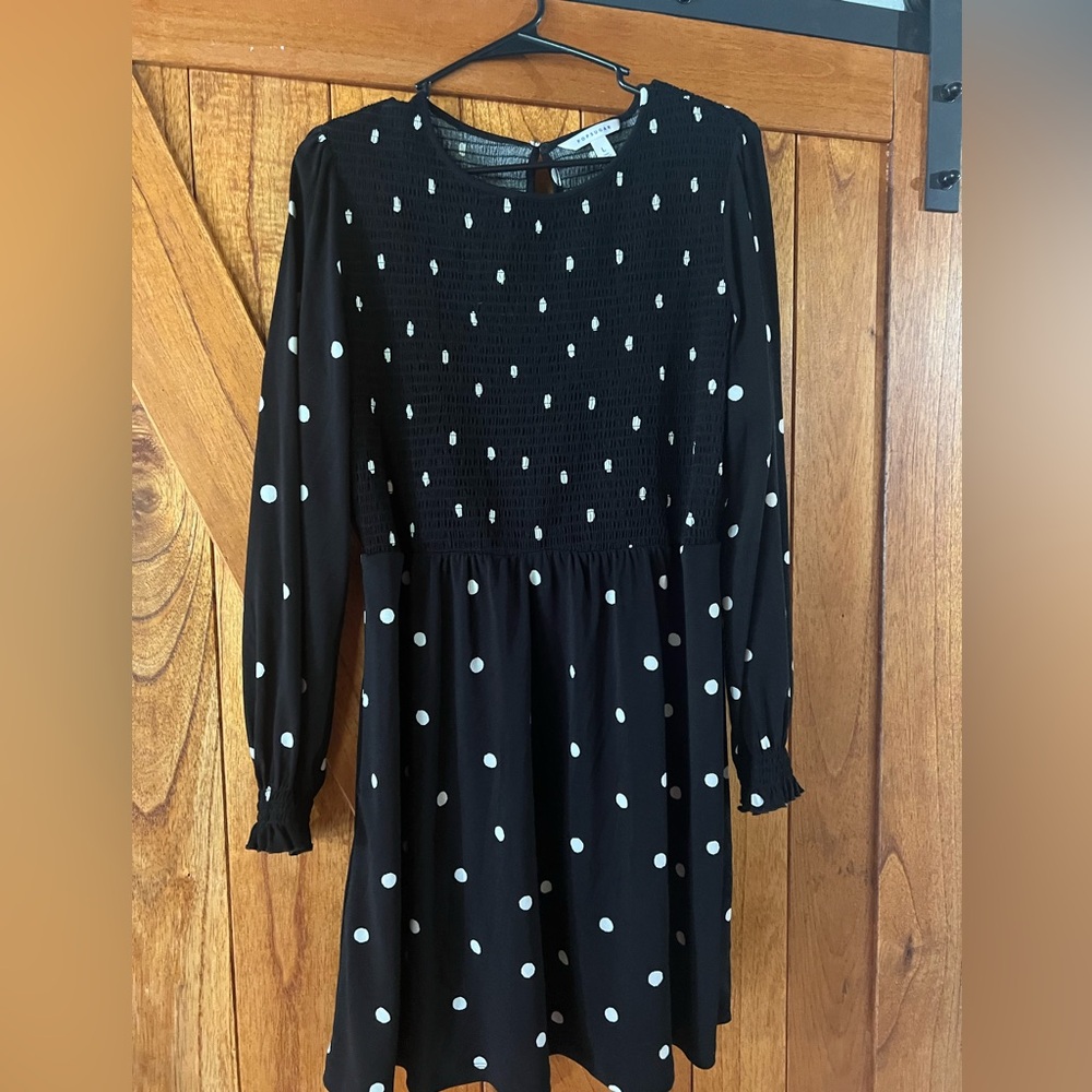 POPSUGAR Black and White Polka Dot Dress